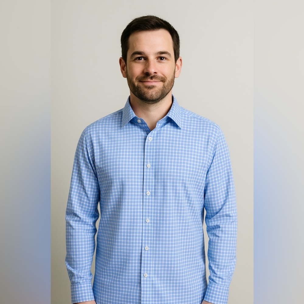 1034 Mizzen + Main Extra Large Trim Fir Button Up Color Blue White